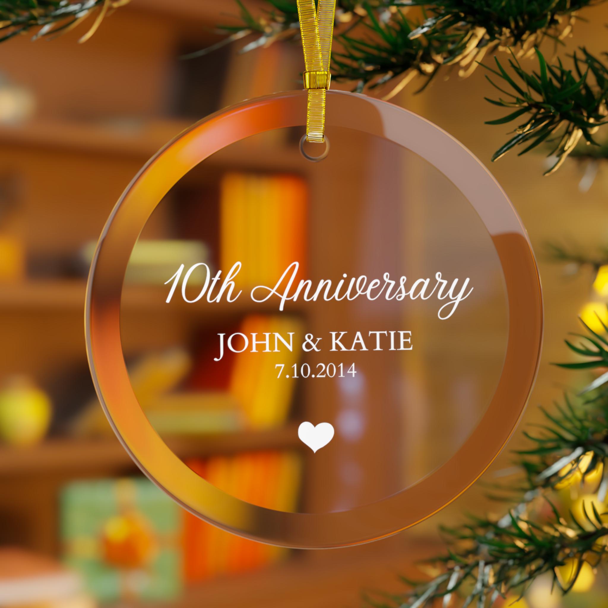 10th wedding anniversary christmas ornament discount