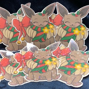 Eevee Christmas Vinyl Sticker
