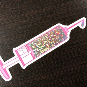 Glitter Syringe Sticker