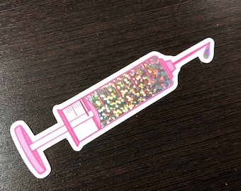 Glitter Syringe Sticker