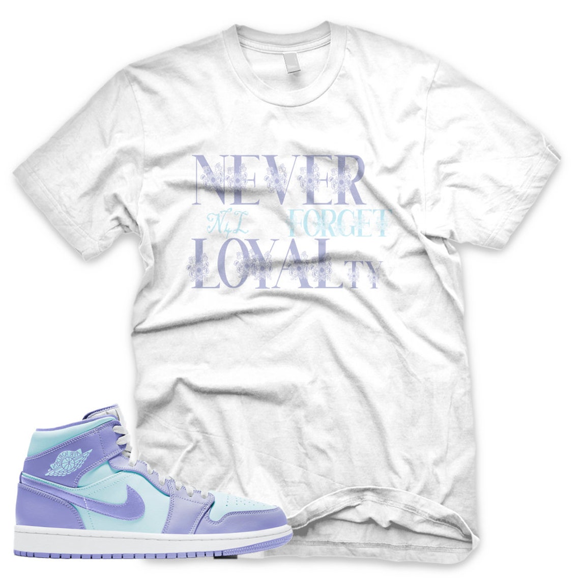 jordan 1 mid purple aqua shirt