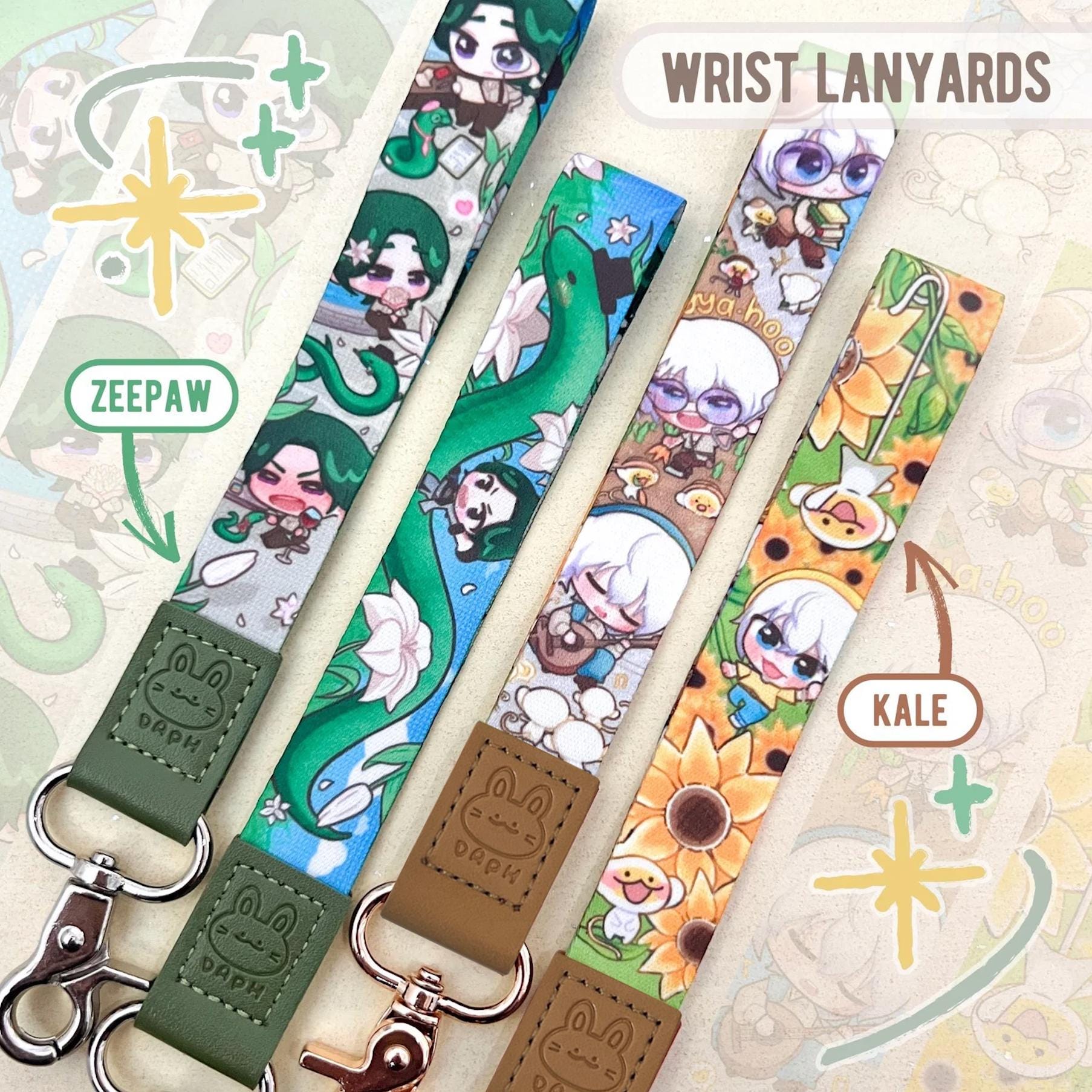 FLOWERS アクキー Zeal Ginjoka and Kaelix Debonair Flower Wrist Lanyards - Etsy UK
