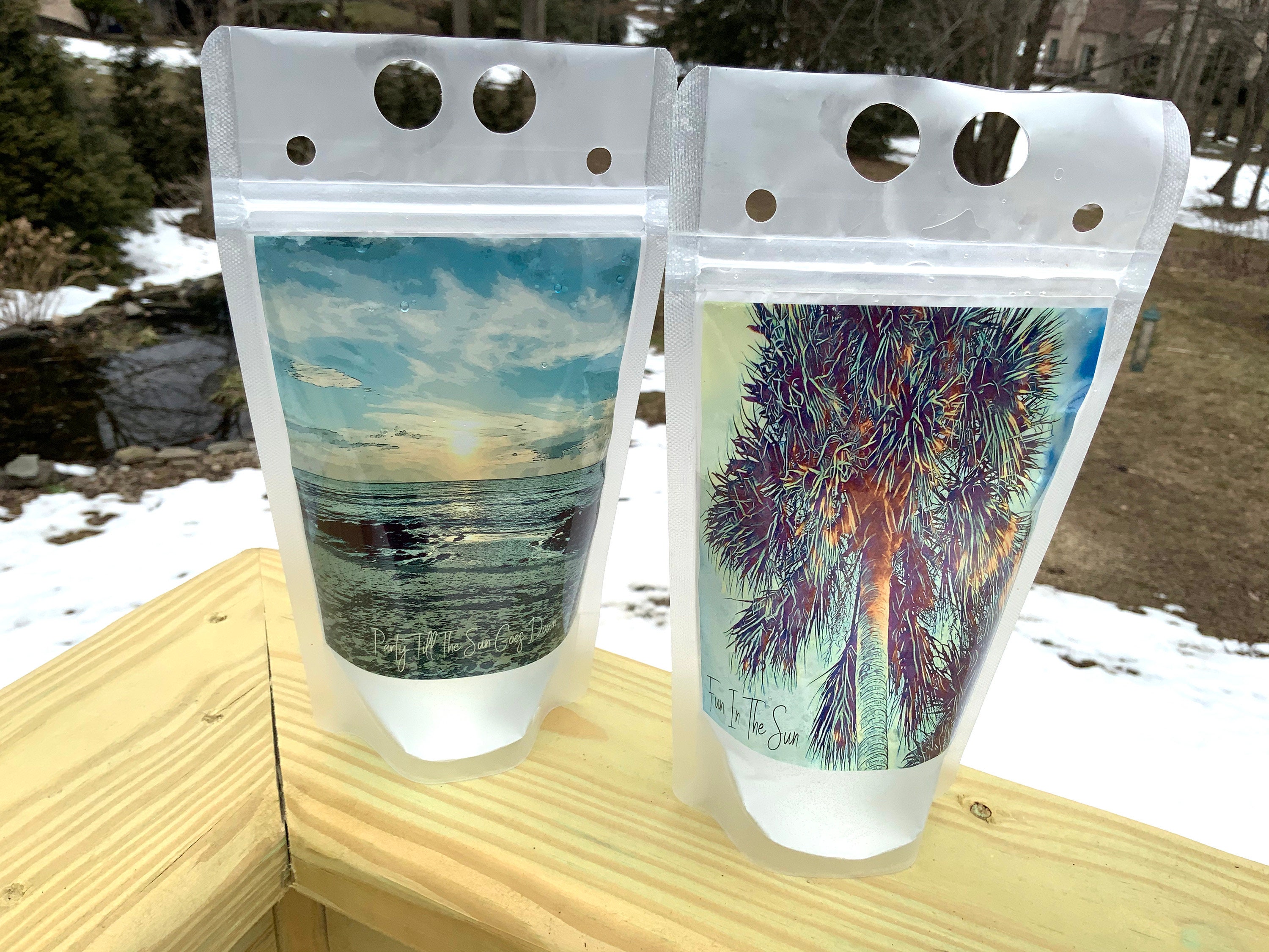 Custom Reusable Photo Vinyl Drink Pouch / Customized Drink Etsy