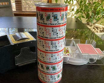 Canasta Cheat Sheet Tumbler |  20oz Insulated Hot/Cold Cup | Can Be Personalized | Available in 3 Colors