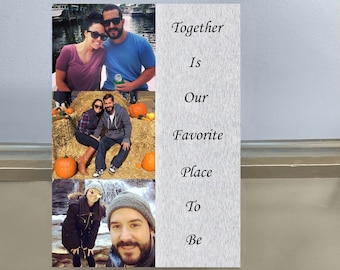 Custom Metal Photo Print with Text | Personalized Aluminum Gift  | Custom Print with 1, 2, or 3 Photos