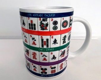 15 oz Mahjong Mug With Sayings | Mahjong Mug | Mahjong Gift | Mahjong Game | Funny Mahjong Mug | Holiday Gift