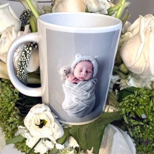 15 oz Ceramic Photo Mugs With or Without Words | Personalized Photo Mugs | Custom Photo Mugs | Gift Mugs | Photo Mug Gift |