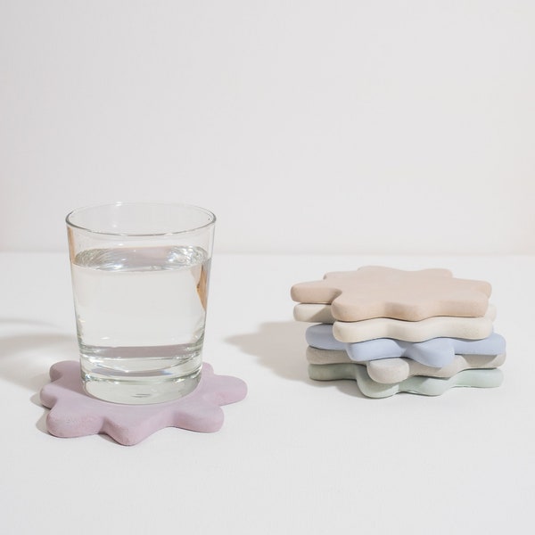 Concrete Coasters| Cement Coaster set| Pastel Coasters |Decorative Concrete Tray| Danish Pastel decor| Housewarming gifts |Modern|Minimalist