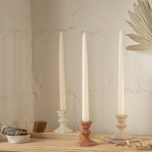 Ciera Taper Candle Holder Handmade Concrete Candlestick Etsy