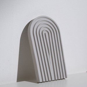 Bandeja de hormigón/Bandeja de cemento/Bandeja decorativa/Bandeja de arco iris/Bandeja de hormigón de arco/Decoración minimalista/Bandeja de baratijas/Decoración moderna para el hogar/Nuevo regalo para el hogar Cloud Grey