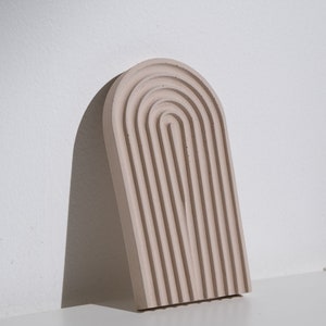 Bandeja de hormigón/Bandeja de cemento/Bandeja decorativa/Bandeja de arco iris/Bandeja de hormigón de arco/Decoración minimalista/Bandeja de baratijas/Decoración moderna para el hogar/Nuevo regalo para el hogar Almond Latte