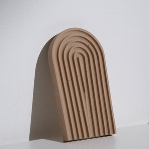Bandeja de hormigón/Bandeja de cemento/Bandeja decorativa/Bandeja de arco iris/Bandeja de hormigón de arco/Decoración minimalista/Bandeja de baratijas/Decoración moderna para el hogar/Nuevo regalo para el hogar Créme de caramel