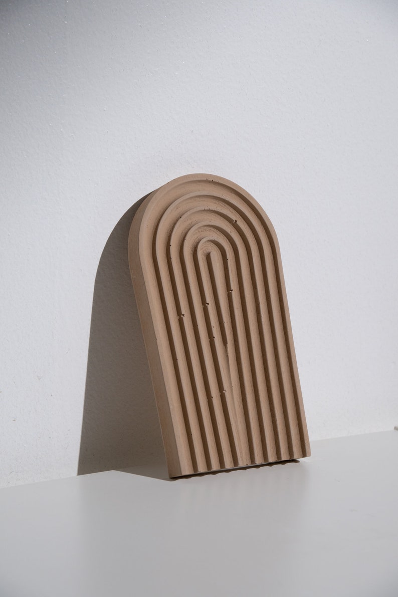 Bandeja de hormigón/Bandeja de cemento/Bandeja decorativa/Bandeja de arco iris/Bandeja de hormigón de arco/Decoración minimalista/Bandeja de baratijas/Decoración moderna para el hogar/Nuevo regalo para el hogar Créme de caramel