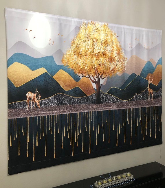 Kaisha Tapestry Wall Hanging Modern Abstract Scene Trees Art Decor Home Decoration Bedroom Nature Mountains Landscape Scenic Forest Photo Etsy