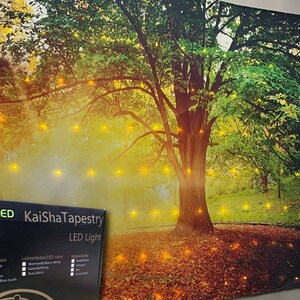 KaiSha LED Tapestry Wall Hanging; Pink Flower Backdrop Cherry Blossom Wedding Party Shower Birthday Background Wall Art Dorm Bedroom Decor