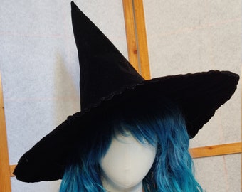 Black velvet Victorian Witch hat