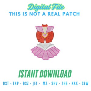 Pretty Guardian Sailor Chibiusa Machine Embroidery Design -  Sailor Chibiusa patch embroidery file  - Uniform Sailor Moon - Instant Download
