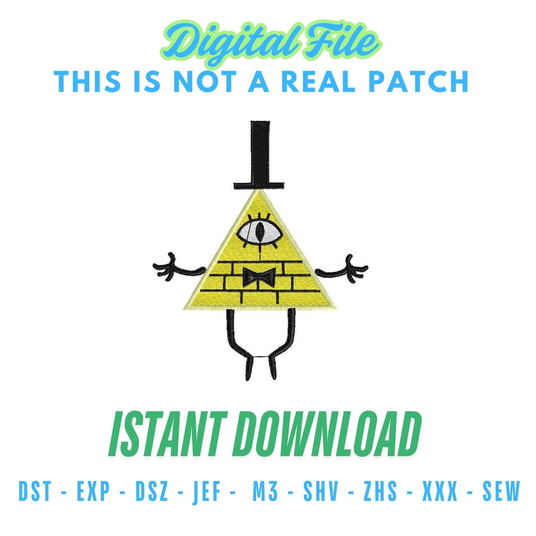Bill Cypher Machine Embroidery Design Gravity Falls Embroidery File bill-cypher-machine-embroidery-design-gravity-falls-embroidery-file