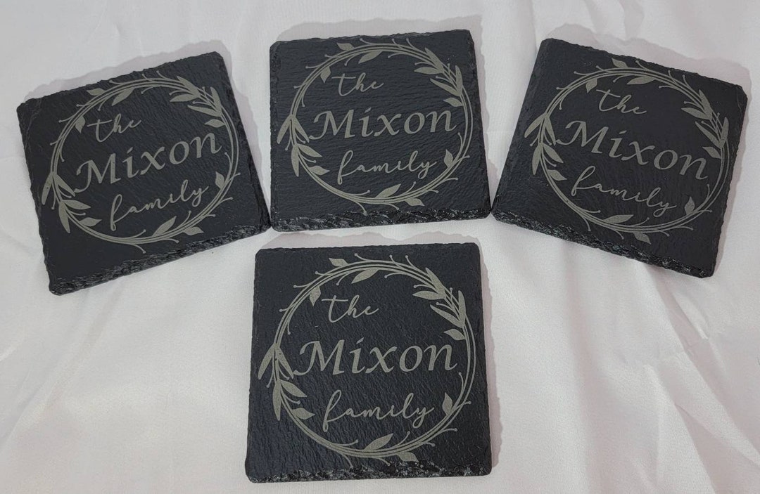 Set of 4 Custom Family Slate Coasters - Etsy