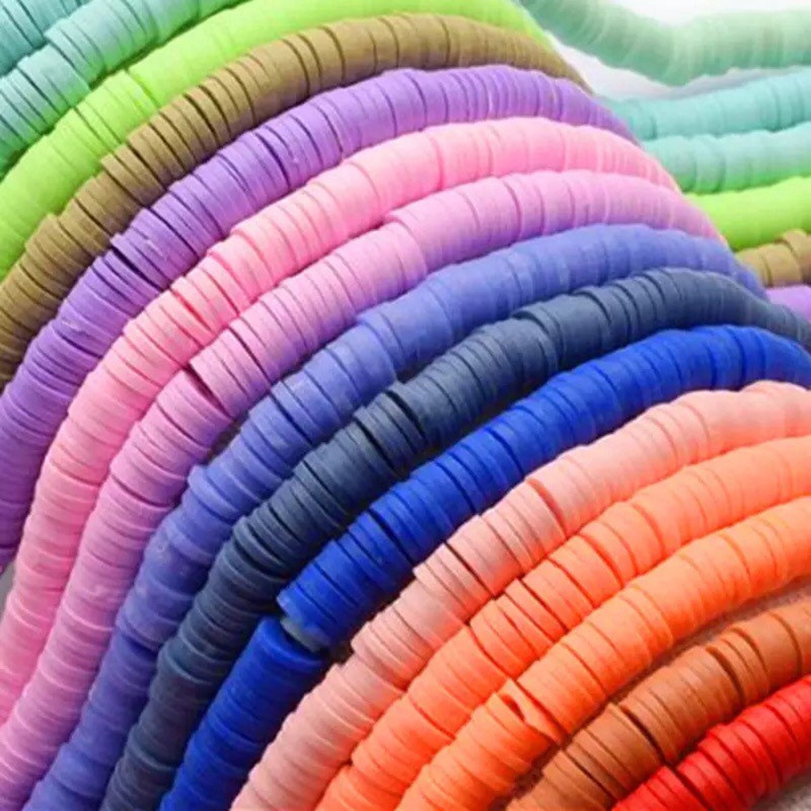 16Inch About 450500pcs 6mm Flat Round Polymer Clay Beads Chip Etsy