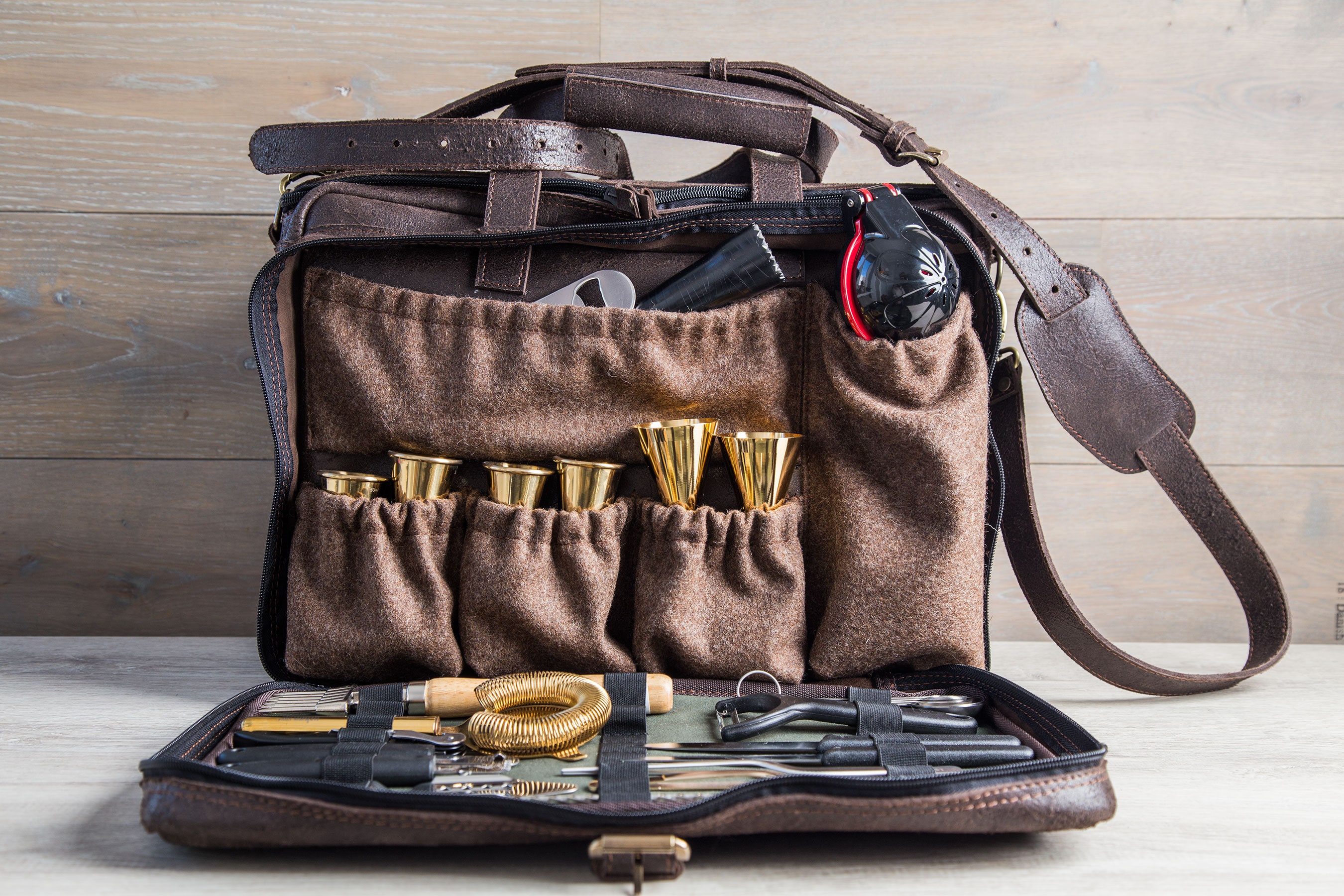 Big Bartender Bag, Leather Bartender Bag, Bar Accessories, Bartender