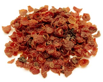 Rose Hips, Wild Crafted Dried Cut Rosehips, Rosa Canina, Seedless