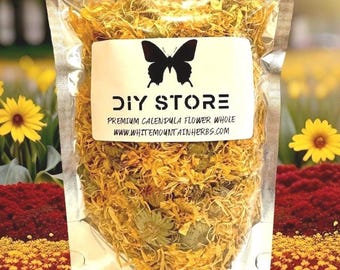 Wild Crafted Calendula Flowers, Premium Dried Calendula Officinalis