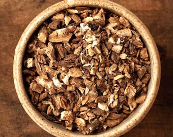 Corte seco de raíz de bardana orgánica ~ Arctium Lappa