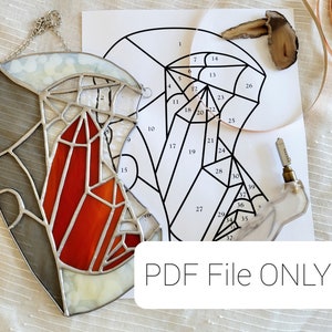 Raven Moon Stained Glass Pattern, *PDF / Digital Pattern ONLY*