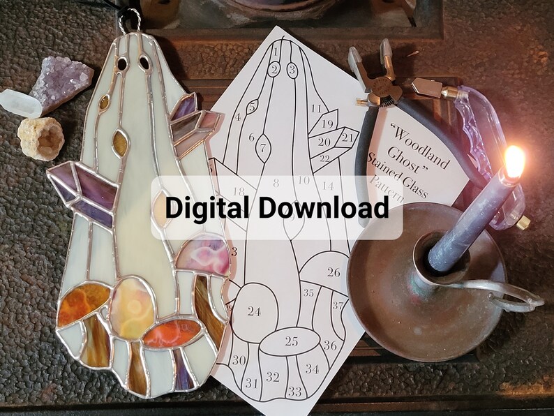 Stained Glass Pattern woodland Ghost Etsy
