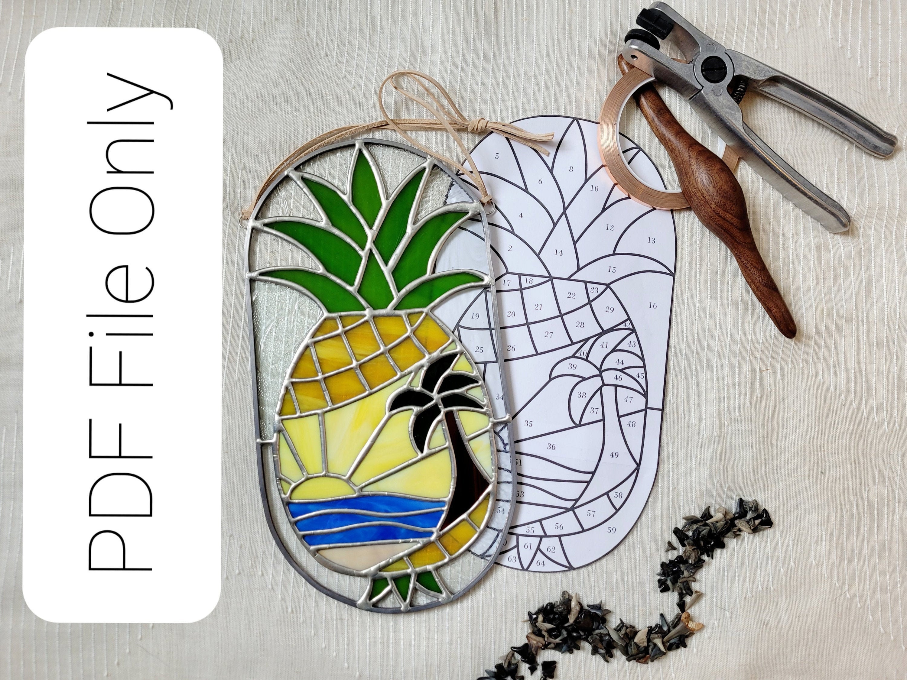 Stained Glass Pattern: fruity Beach Fun PDF - Etsy