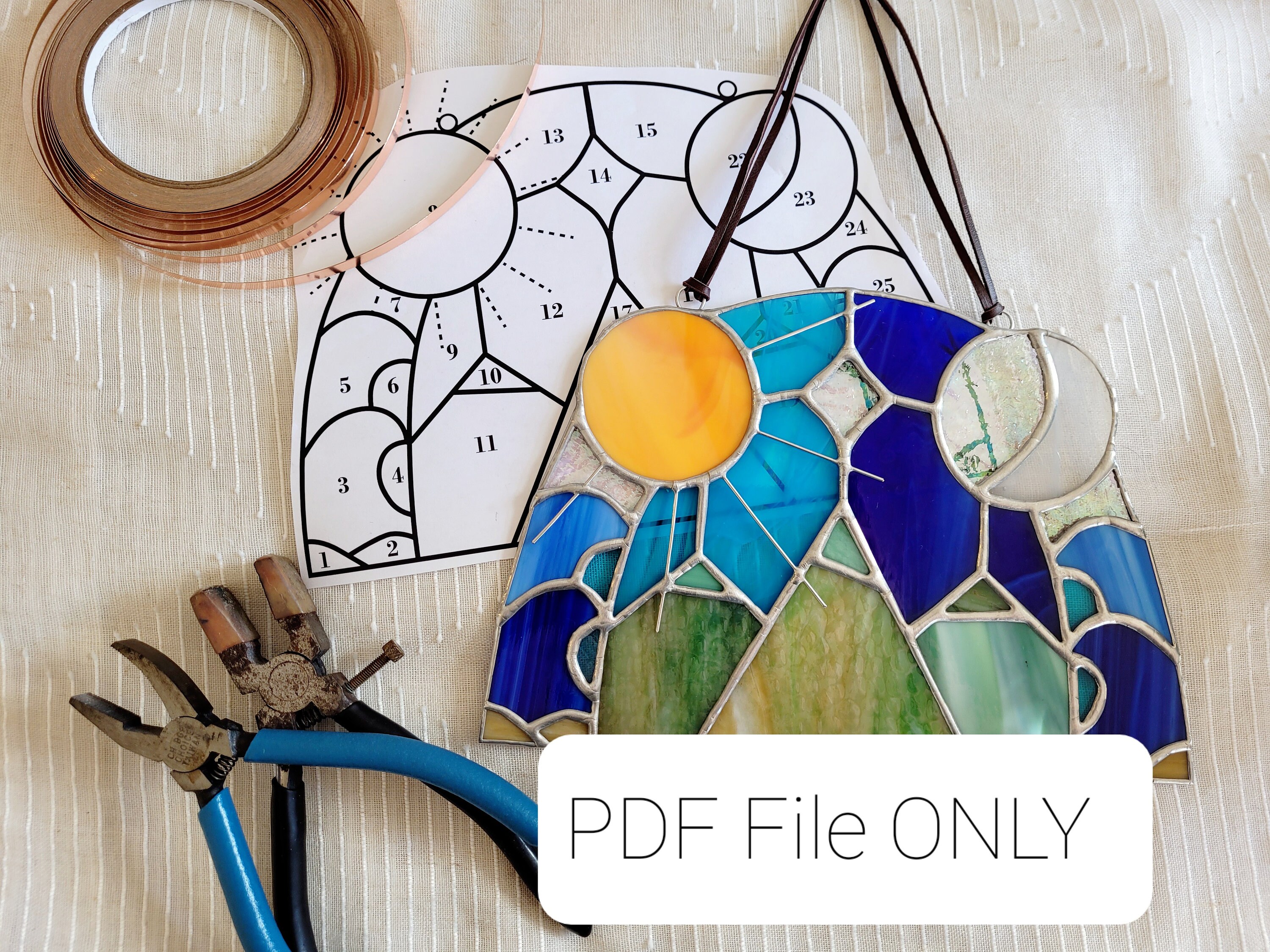 Stained Glass Pattern Nature All Around PDF Etsy
