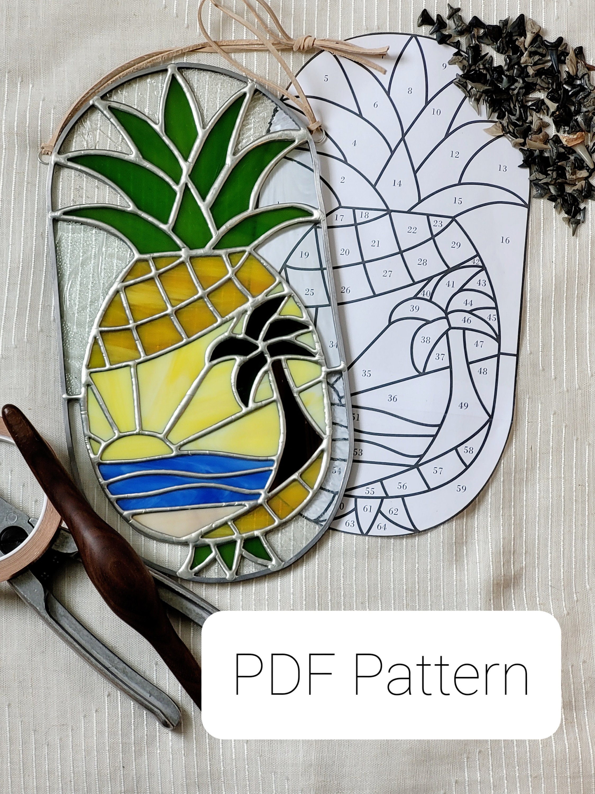 Stained Glass Pattern: fruity Beach Fun PDF - Etsy