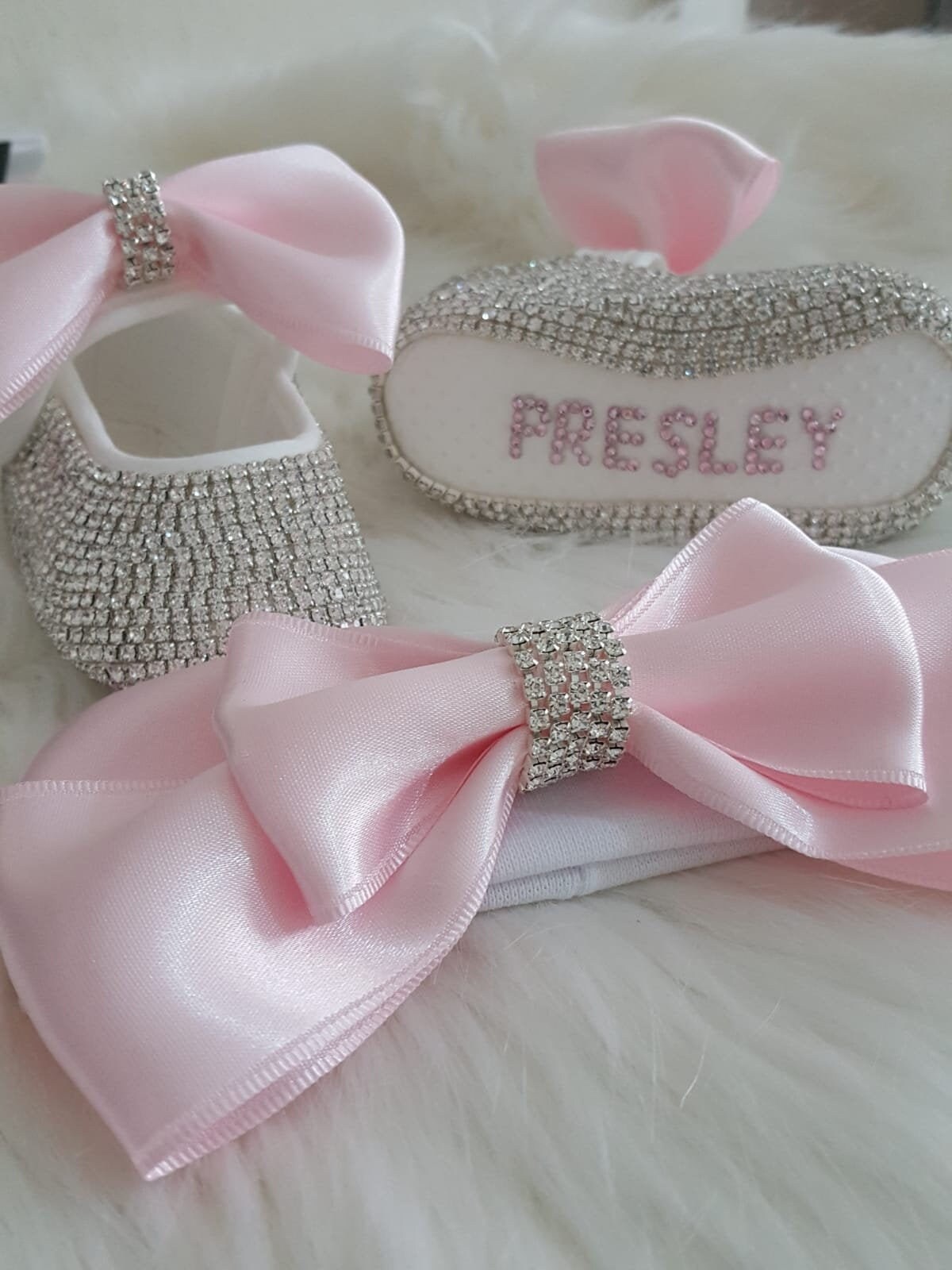 Personalized Baby Shoes For Baby Girl With A Custom Headband Etsy