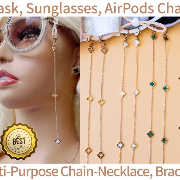 Gold Eyeglass Chain Etsy