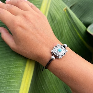 Turquoise Bracelet, Leather Bracelet for Women, Turquoise Jewelry, Silver Bracelets, Women Bracelets, Boho Jewelry, Bohemian Jewelry