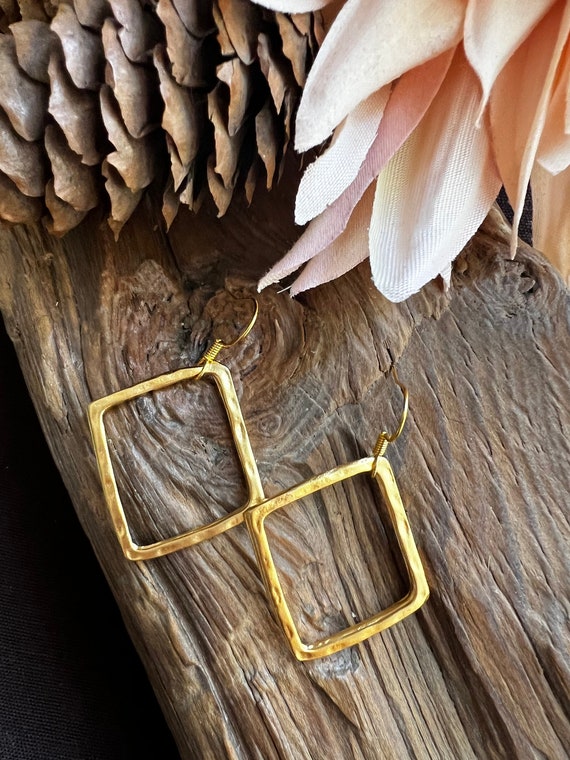 Statement Geometric Earrings, Gold Jewelry, Perfect Gift for Her, Everyday Boho Earrings, Birthday Gift, Boho Jewerly, Graduation Gift
