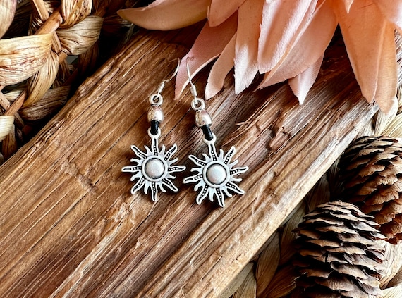 Boho Sun Earrings, Hippie Earrings, Bohemian Earrings, Statement Earrings, Dangle Earrings, Silver Earrings, Boho Silver Earrings Boho Chic