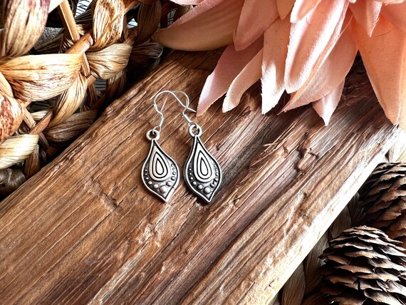 Ethnic Boho Antique Silver Drop Earrings, Moroccan Jewelry Inspired, Bohemian Antique Silver Drops, Handmade Boho Moroccan Style Jewelry