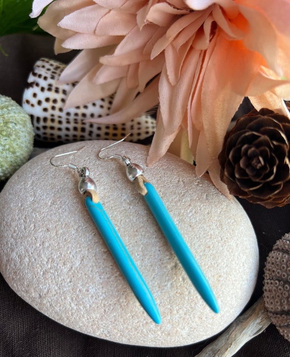 Turquoise Earrings, Turquoise Jewerly, Long Earring, Boho Jewerly, Silver Earrings, Boho Turquoise Long Earrings, Handmade Jewerly