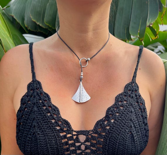 Bohemian Necklace, Y Necklace, Lariat Necklace, Leather Necklaces for Women, Pendant Necklace, Boho Necklace, Leather Necklace