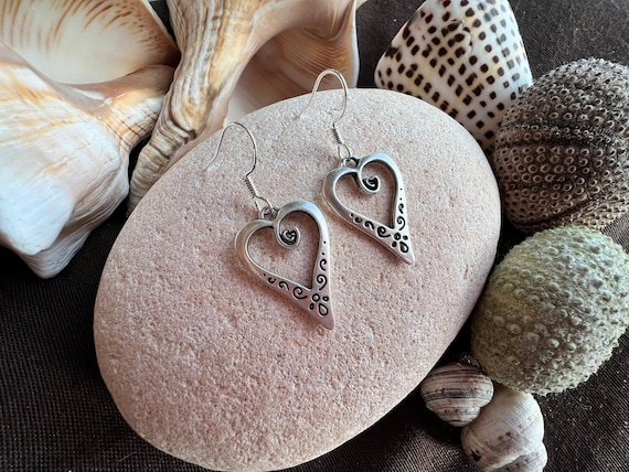 Statement dangle hook earrings, sterling silver earrings hook, bohemian drop earrings, boho jewelry, boho earring