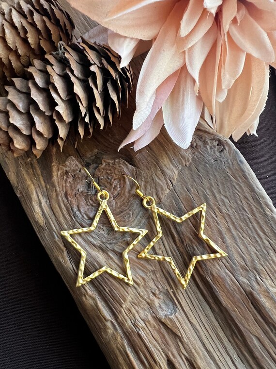 Gold Star Jewelry, Gold Boho Earrings, Elegant Earrings, Minimalist Earrings, Bridesmaid Gift, Christmas Gift, Gift for her, Gold Earrings