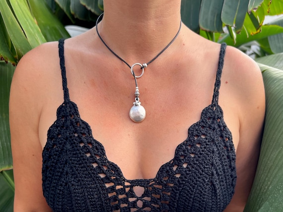 Bohemian Necklace, Y Necklace, Lariat Necklace, Leather Necklaces for Women, Circle Pendant Necklace, Boho Necklace, Leather Necklace