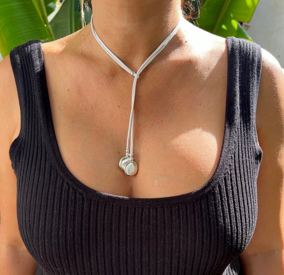 Bohemian Necklace, Y Necklace, Lariat Necklace, Sterling Silver Necklaces for Women, Pendant Necklace, Boho Necklace, Choker Necklace, Gifts