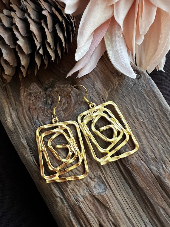 Statement Geometric Earrings, Gold Jewelry, Perfect Gift for Her, Everyday Boho Earrings, Birthday Gift, Boho Jewerly, Graduation Gift
