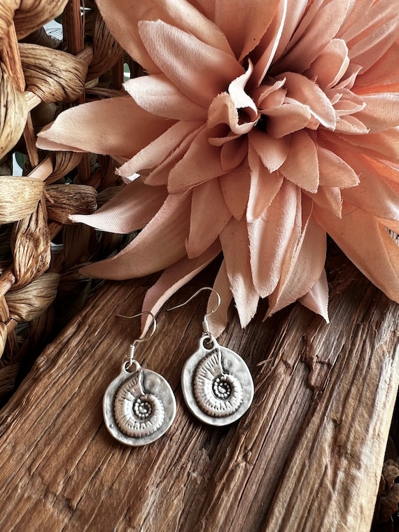 Statement dangle hoop earrings, sterling silver earring hoops, bohemian drop earrings, boho jewelry, boho earring Handmade Jewerly