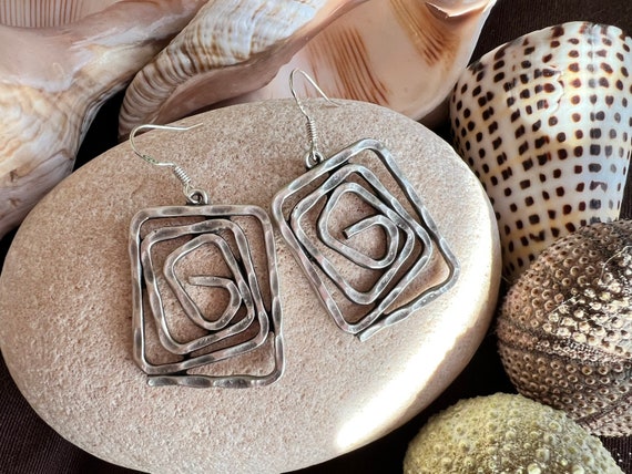 SPIRAL BOHO Jewelry, Boho Chic Fashion Jewelry, Boho Chic Earrings, Boho Earrings, Bohemian Jewelry, Bohemian Earrings, BOHO Dangle Earrings