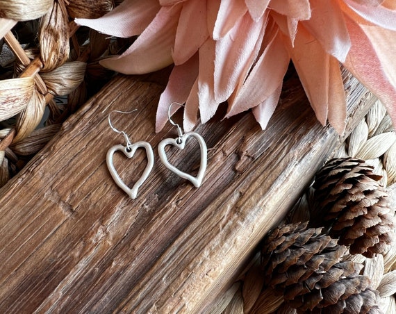 Boho Heart Earrings, Hippie Earrings, Bohemian Earrings, Statement Earrings, Dangle Earrings, Silver Earrings, Boho Silver Earrings Chic