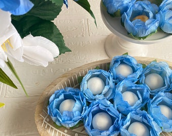 Baby Blue Flowers Wrapper Truffles for Holding Chocolate, Baby Shower Decor